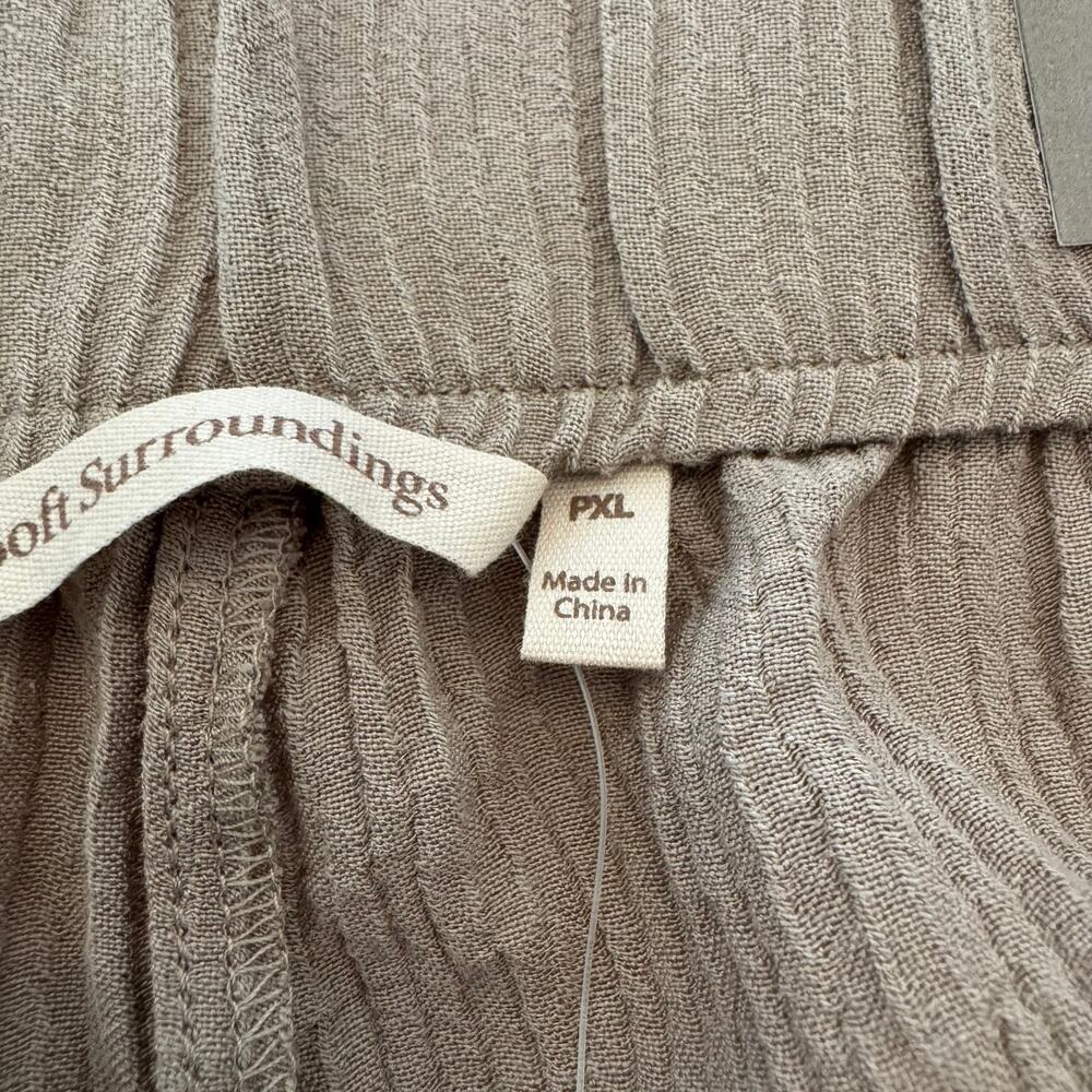 Soft Surroundings New Oceo Gauze Wide Leg Elastic Waist Pants Pebble Taupe PXL - Picture 5 of 8